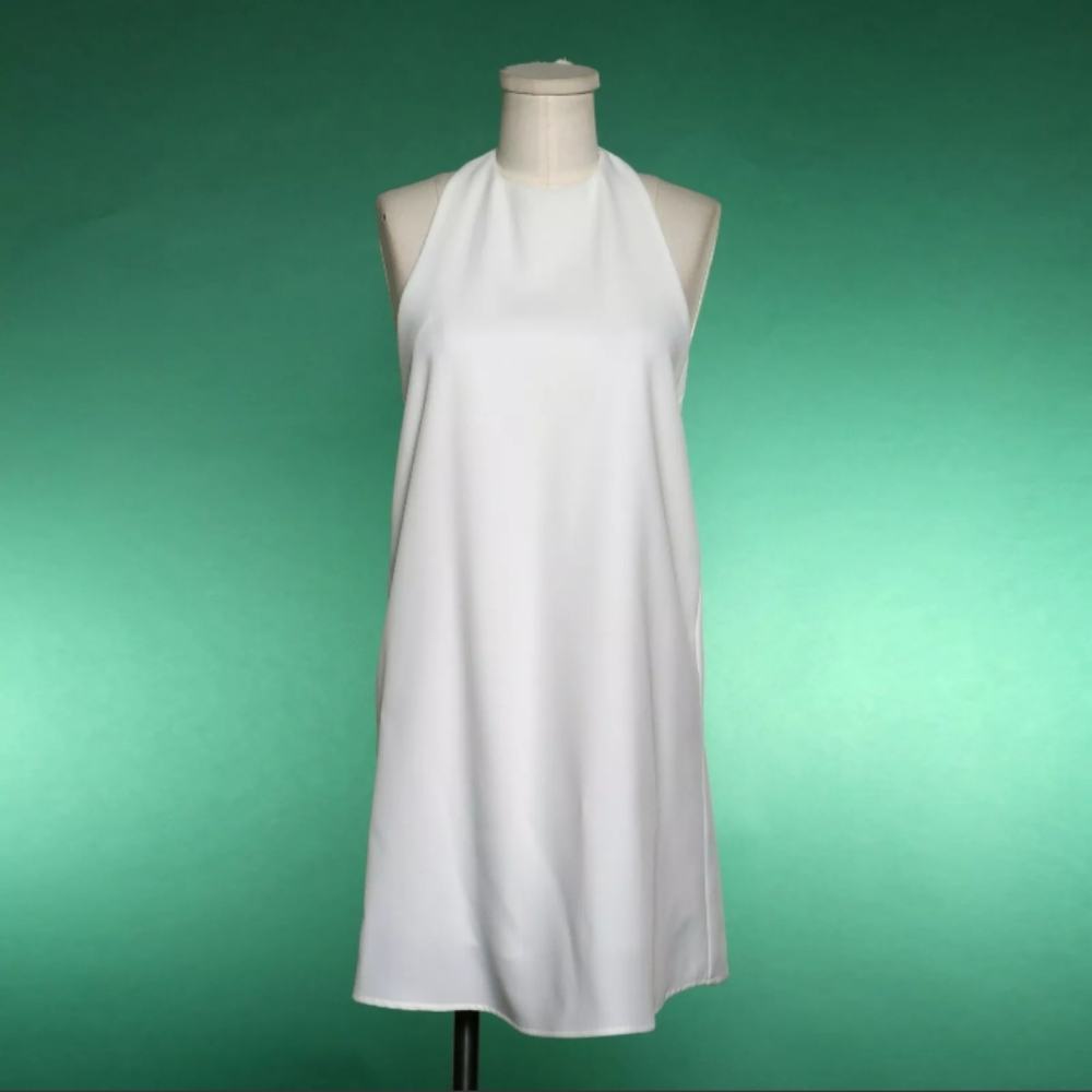 TOBI white short and open back slip dress